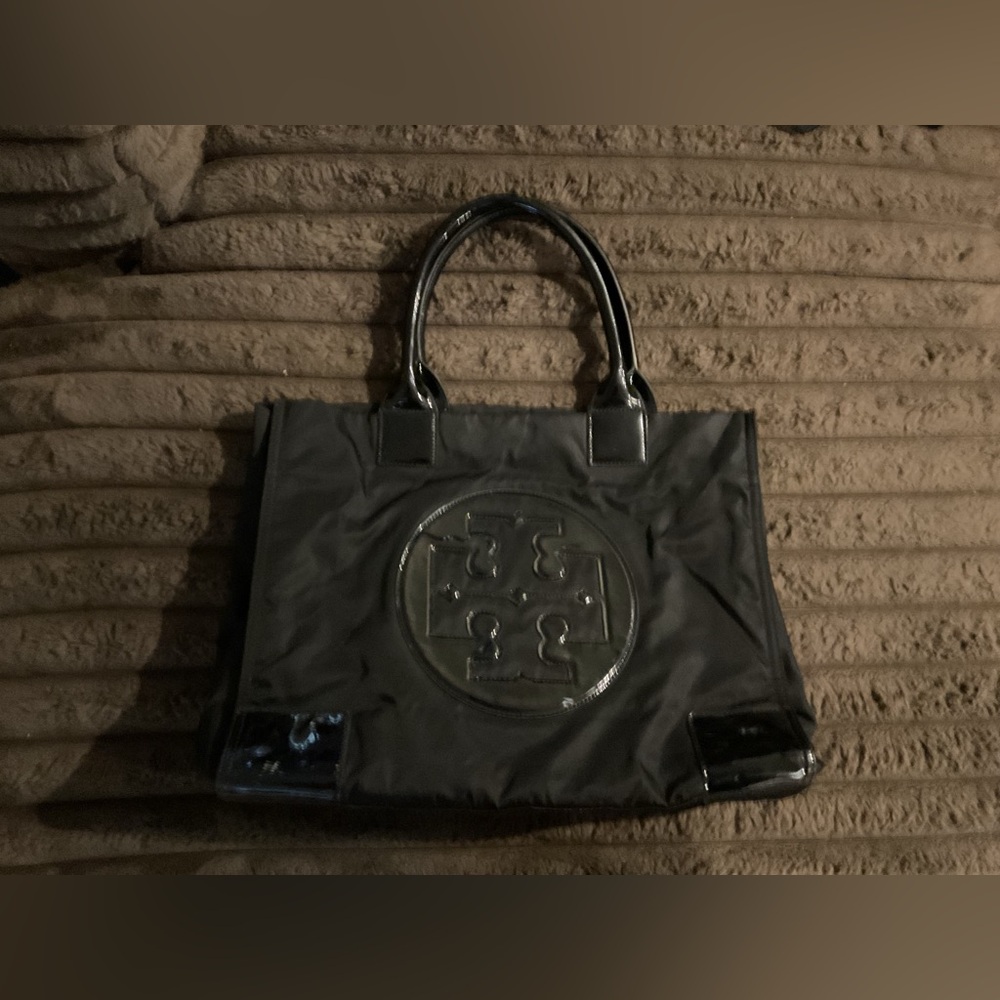 Tory Burch Black Tote Bag with Logo